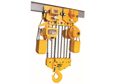 Standard Headroom Electric Chain Hoist 25 Ton Capacity With Electric Trolley