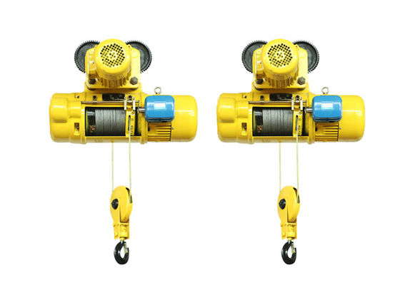 Yellow / Red Color Wire Rope Crane Hoist 0.25 To 20 Ton Cd Type For Construction