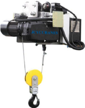 Standard Headroom Electric Wire Rope Hoist With Motor Trolley Designed Double Speed