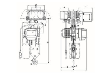 Yellow Color Electrc Chain Hoist 7.5 Ton 220 V - 440 V With Electric Trolley