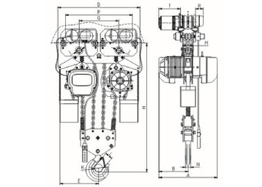 4 Load Chain 10 Ton Chain Hoist , Standard Headroom Small Chain Hoist