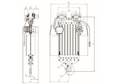 Standard Headroom Motorized Electric Chain Hoist With Trolley With Double Brake System