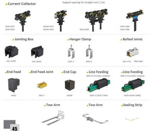 Busbar Line Feeder 50A 80A Crane Spare Parts PVC Housing